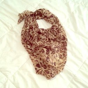Sheer leopard print scarf
